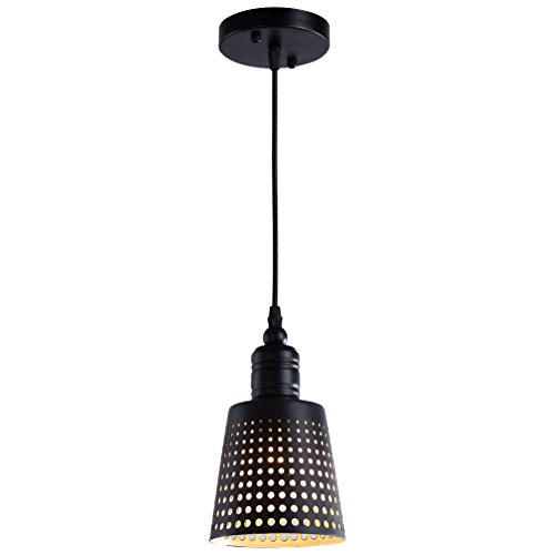 Vintage Retro Edison Loft Pendelleuchte Retro Industrielle Deckenleuchte Glühlampe lackiertem Eisen Regenschirm Shade Land-Art-Lampe für Warehouse Restaurant (Schwarz E27)