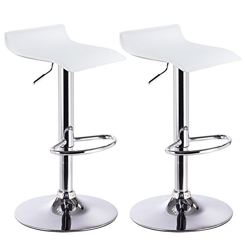 WOLTU Barhocker Design Drehstuhl Hocker Barstuhl Lounge Bar Hocker 2x Weiß BH11ws