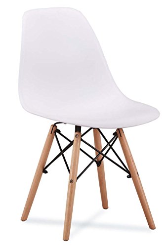 ZOLTA Retro Design Stuhl Blau Esszimmerstuhl Skandinavisch Kunststoff 46 x 50 x 82 cm (Weiß, 1)