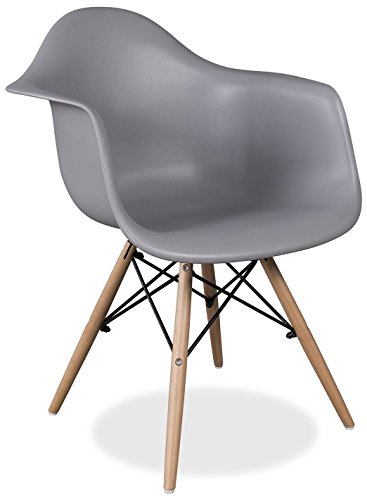 Zolta Stuhl Schalenstuhl Sessel PLASTIKSTUHL Retro KUCHE ESSZIMMER Grau Weiß Schwarz (Grau, 1)