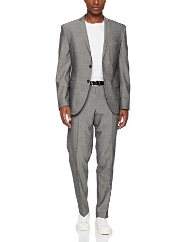 s.Oliver BLACK LABEL Herren Schurwoll - Anzug Slim 23.802.84.4373, Grau (Mid Grey 9740), 48