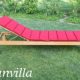 vanvilla Sonnenliege Gartenliege Holz Relaxliege Liegestuhl SOLANO Auflage ROT