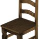 2 x Brasilmöbel Stuhl 'Mexiko', 45 cm Sitzhöhe, Pinie Massivholz, Farbton Eiche antik