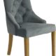 Brasilmöbel Esszimmerstuhl Chesterfield grau gepolstert Lehnstuhl Stuhl Hochlehner Polsterstuhl Sitzgruppe Essgruppe Kaffee Samt Kissen Esszimmer Wohnzimmer Küchenstuhl