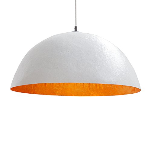 Design Hängeleuchte GLOW weiss gold 50cm Pendelleuchte Lampe