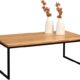 HomeTrends4You 264222 Couchtisch, Holz, wildeiche massiv geölt/metall schwarz matt, 110 x 60 x 43 cm