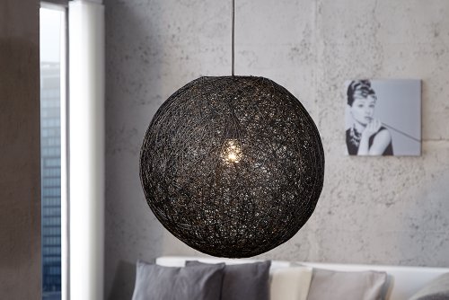 Invicta Interior Cocoon L Stylische Hängeleuchte schwarz 45cm