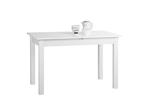 001285 Coburg Weiß Nb. 120 x 70 cm Tisch Esszimmertisch Küchentisch ausziehba...