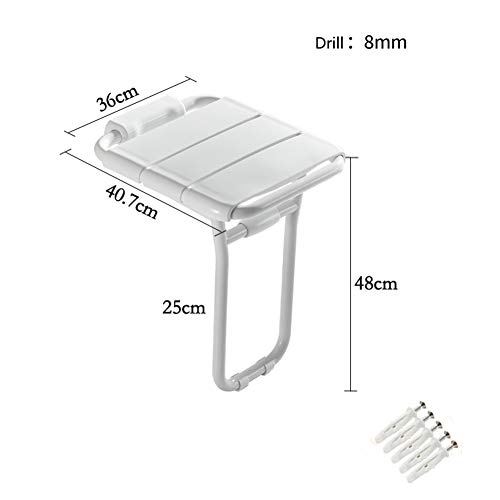 Bad Klappstuhl Hocker Wand Stuhl Veranda Korridor Bad Dusche Zimmer Bad Hocker Wand Hocker Duschraum Wand Stuhl Retro 8mm Stapel Installation Traglast 175kg