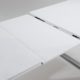 CAVADORE Ausziehbarer Kufentisch Vienna/Tisch mit in Hochglanz Weiß lackierter Tischplatte und verchromten Metallfüßen / 160/205 x 90 x 76 cm (L x B x H)