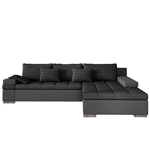 Design Ecksofa Bangkok, Moderne Eckcouch mit Schlaffunktion und Bettkasten, Ecksofa für Wohnzimmer, Gästezimmer, Couch L-Form, Wohnlandschaft, (Ecksofa Rechts, Soft 029 + Majorka 03)