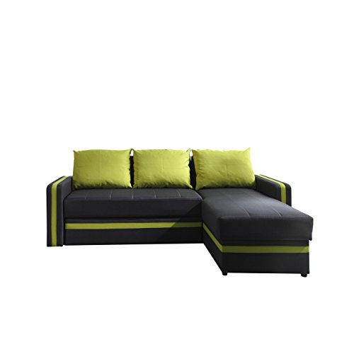 Eckcouch Euforia Duo mit Bettkasten und Schlaffunktion, Bettsofa, Modernes Ecksofa mit Bettfunktion, Ottomane Universal, Polsterecke, Loungesofa Haiti 16 + Haiti 08)