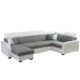 Ecksofa Deco U, Eckcouch mit Bettkasten und Schlaffunktion, Design-Schlafsofa mit einstellbaren Kopfstützen, Polsterecke, Elegante U-Form Couch Couchgarnitur (Ottomane Universal, Soft 017 + Sumatra 2)