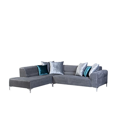 Ecksofa Eckcouch Stilo mit Bettkasten und Schlaffunktion, freistehendes Bettsofa, Hochelastischer Schaumstoff HR, Schlafcouch, Funktionssofa, Sofa (Kingston 10 + Gloss Velvet 1207 + Gloss Velvet 1205, Ecksofa Links)