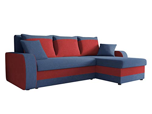 Ecksofa Kristofer, Design Eckcouch Couch! mit Schlaffunktion, Zwei Bettkasten, Farbauswahl, Wohnlandschaft! Bettfunktion! L-Form Sofa! Seite Universal! (Mikrofaza 0012 + Mikrofaza 0034)