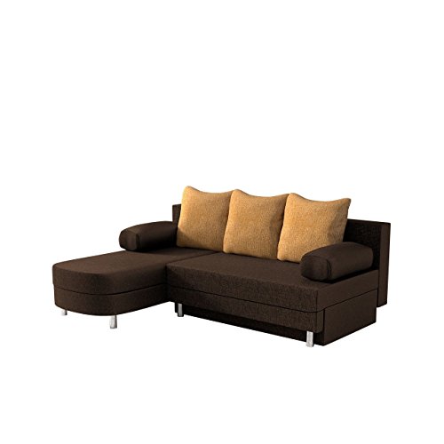 Ecksofa Margot Lux, Polsterecke mit Schlaffunktion und Bettkasten, Wohnlandschaft L-Form Couch, Ottomane Universal, Couchgarnitur, Eckcouch vom Hersteller (Lux 12 + Lux 09)