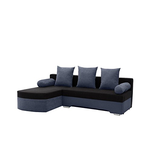 Ecksofa Smart! Sofa Eckcouch Couch! mit Schlaffunktion und Bettkasten! Ottomane Universal, L-Form Couch Schlafsofa Bettsofa Farbauswahl (Alova 24 + Alova 04)