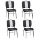 FineBuy 4er Set Esszimmerstühle King American Diner 50er Jahre Retro 4 Stühle | Sitzfläche gepolstert mit Rücken-Lehne | Essstuhl Sitzhöhe 76 cm | Farbe Schwarz Weiß