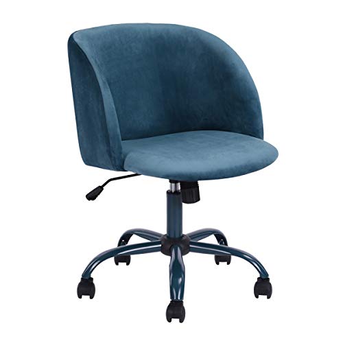 Innovareds Bürostuhl Drehstuhl Schreibtischstuhl Samt höhenverstellbar Esszimmerstuhl/Bürostuhl mit Rückseite/Arm Support – Blau