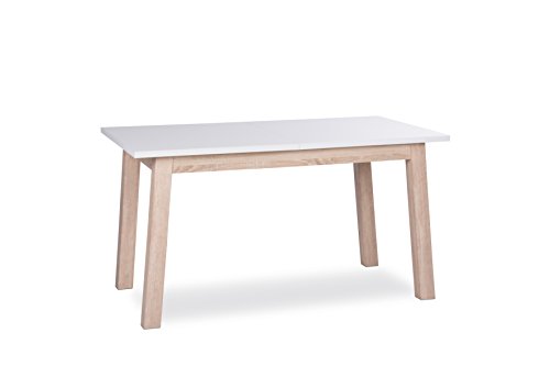 Intertrade 2069 Smart 7 Tisch MDF, 140 x 85 x 75 cm, weiß matt / sonoma eiche