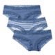 Iris & Lilly Damen Body Natural Hipster, 3er-Pack, Mehrfarbig (Painted Strip Print/Moon Light Blue), Medium