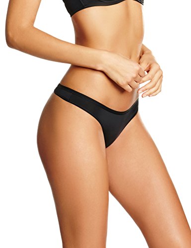 Iris & Lilly Damen Body Smooth Tanga, 5er Pack, Schwarz, Medium