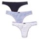 Iris & Lilly Damen String Cotton, 3er Pack, Mehrfarbig (Clementis Blue Stripe/Navy Sky/Veronica Dot), Gr. Small