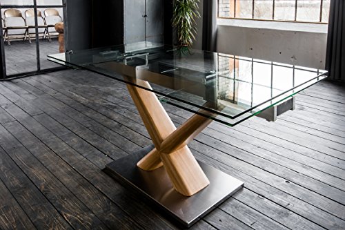 KAWOLA Esstisch Gino Glastisch 160-240cm x 90cm ausziehbar
