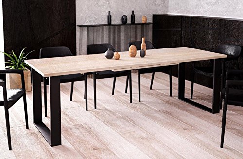 Kufentisch Esstisch Cora Sonoma Eiche ausziehbar 130cm - 210cm Küchentisch mit Kufen Design