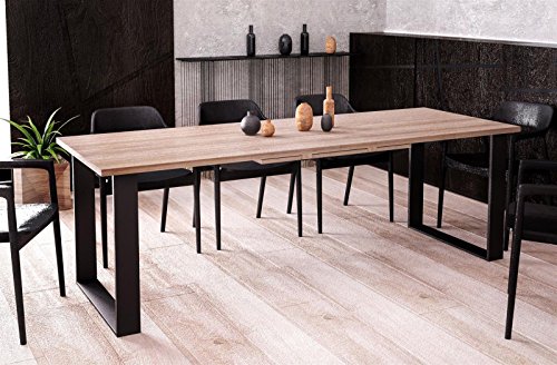 Kufentisch Esstisch Cora Wildeiche ausziehbar 130cm - 210cm Küchentisch mit Kufen Design