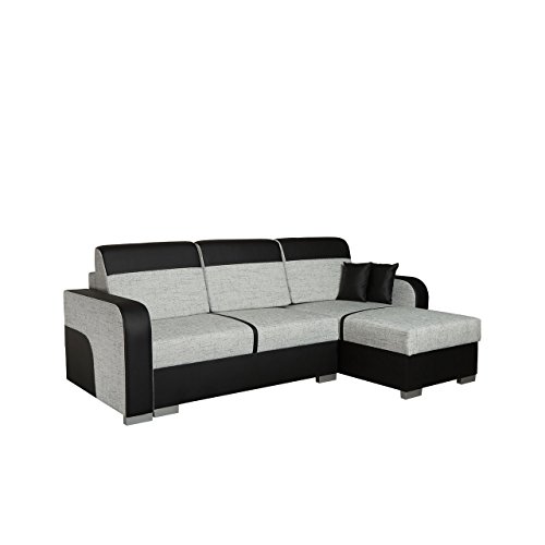 Mirjan24  Design Ecksofa Eckcouch Bari mit Schlaffunktion und 2 Bettkasten, Bettsofa, L-Form Funktionssofa, Sofa Wohnlandschaft Couch (Cayenne 1114 + Nevada 3)