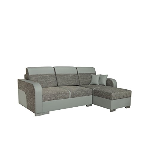 Mirjan24  Design Ecksofa Eckcouch Bari mit Schlaffunktion und 2 Bettkasten, Bettsofa, L-Form Funktionssofa, Sofa Wohnlandschaft Couch (Cayenne 1132 + Nevada 2)