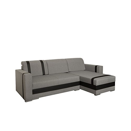 Mirjan24  Design Ecksofa Eckcouch Trendy mit Schlaffunktion und Bettkasten, Bettsofa, Funktionssofa, L-Form Sofa Couch Wohnlandschaft! (Inari 91 + Cayenne 1114)