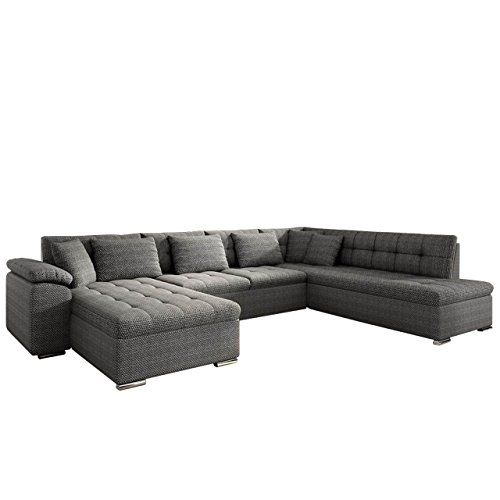 Mirjan24  Eckcouch Ecksofa Niko Bis! Design Sofa Couch! mit Schlaffunktion und Bettkasten! U-Sofa Große Farbauswahl! Wohnlandschaft vom Hersteller (Ecksofa Links, Majorka 03)