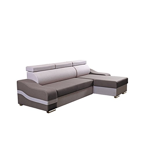 Mirjan24  Eckcouch Toni mit Schlaffunktion und Bettkasten, Elegantes Ecksofa mit Bettfunktion, Polsterecke, Bettsofa, Loungesofa (Seite: rechts, Lux 05 + Lux 06)