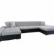 Mirjan24  Ecksofa Alia mit Regulierbare Armlehnen, 2 Bettkasten und Schlaffunktion, U-Form Eckcouch vom Hersteller, Sofa Couch Wohnlandschaft (Soft 011 + Bristol 2460)