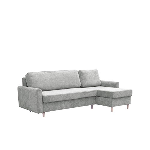 Mirjan24  Ecksofa Benon Eckcouch Schlaffunktion Bettkasten Couch L-Form Sofa Design Bettfunktion Wohnlandschaft (Alfa 17, Ecksofa: Rechts)