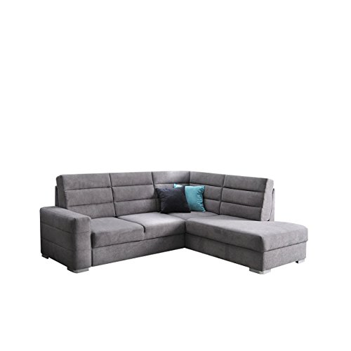 Mirjan24  Ecksofa Eckcouch Lincoln II Hochelastischer Schaumstoff HR, Sofa Couch mit Bettkasten und Schlaffunktion, Funktionssofa L-Form Schlafsofa Bettsofa (Ecksofa Rechts, Bonn 91)