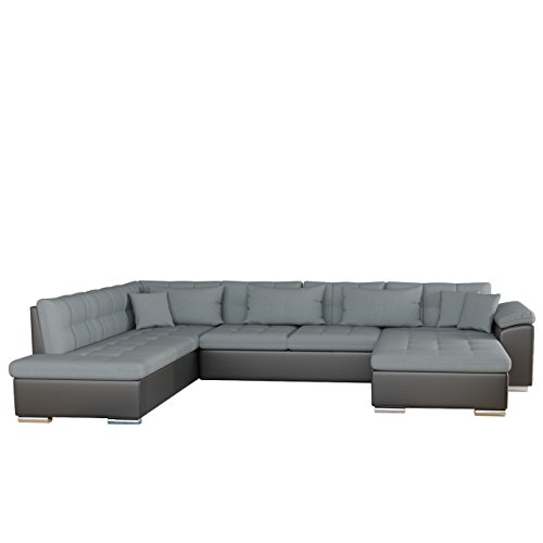 Mirjan24  Ecksofa Niko Bris! Technologie Cleanaboo, Schwerentflammbar, Sofa Couch mit Schlaffunktion, Eckcouch, U-Form Wohnlandschaft! (Seite: Rechts, Soft 011 + Bristol 2446)