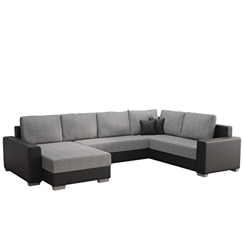 Mirjan24  Ecksofa Olga, Elegante Big Couch, Design U-Form Eckcouch, Ecksofa, Farbauswahl, Wohnlandschaft (Ecksofa Links, Soft 011 + Florida 01)