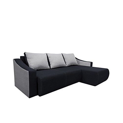 Mirjan24  Ecksofa Oscar Design Eckcouch mit Schlaffunktion! und Bettkasten! Sofa Couch! Wohnlandschaft! Funktionssofa L-Form (Ecksofa Rechts, Lux 08 + Lux 05)