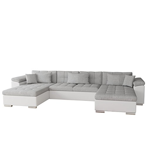Mirjan24  Ecksofa Wicenza Bris! Elegante Big Sofa mit Schlaffunktion Bettfunktion! Technologie Cleanaboo, Schwerentflammbar, Wohnlandschaft! U-Form, Eckcouch Couch! (Soft 017 + Bristol 2460)