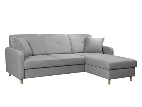 Mirjan24  Ecksofa mit Bettkasten und Schlaffunktion Melani Eckcouch Farbauswahl L-Form Sofa Bettsofa Schlafcouch Sofagarnitur Funktionssofa Wohnlandschaft (Hugo 10, Seite: Rechts)