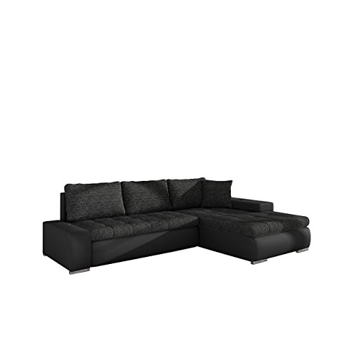 Mirjan24  Elegante Sofa Orkan Mini mit Schlaffunktion und Bettfunktion, Eckcouch Ecksofa mit Bettkasten, Couch L-Sofa Große Farbauswahl, Qualität (Soft 011 + Lawa 06)