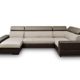 Mirjan24  Großes Ecksofa Trydent, Moderne Polsterecke, Elegante Eckcouch mit Bettkasten und Schlaffunktion, U-Form Couch Couchgarnitur (Ecksofa Links, Cayenne 1113 + Magic 1)