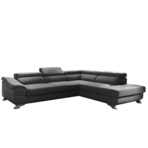 Mirjan24  Polsterecke Lagos! Ecksofa Eckcouch mit Bettkasten und Schlaffunktion! Einstellbare Kopfstützen! Schlafsofa L-Form Couch Couchgarnitur! Wohnlandschaft (Ecksofa Rechts, Inari 96)