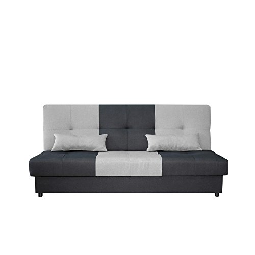 Mirjan24  Schlafsofa Eno 3 Sitzer Sofa, Couch mit Schlaffunktion, mit Bettkasten, Bettsofa Schlafsofa Polstersofa Farbauswahl Couchgarnitur (Luna 96 + Luna 31)