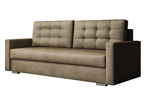 Mirjan24  Schlafsofa Selvio, Sofa Couch mit Schlaffunktion, Bettkasten, Bettsofa, Farbauswahl, Wohnzimmer, Modern Still (Paros 3)