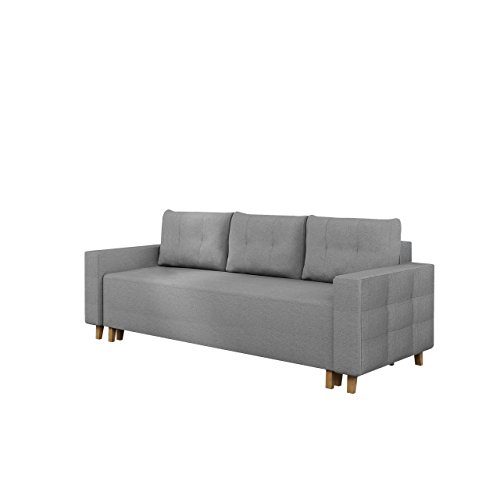 Mirjan24  Schlafsofa Sola ! Couch Sofa mit Bettkasten, Schlaffunktion, Wohnzimmer, Funktionsofa, Modern Still Polstersofa (Inari 91)