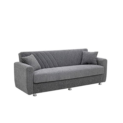 Mirjan24  Sofa Prime, Schlafsofa, Couch, Polstersofa, Sofagarnituren, Couchgarnitur, Komfortsofa, Wohnzimmer (Ecem Grey)